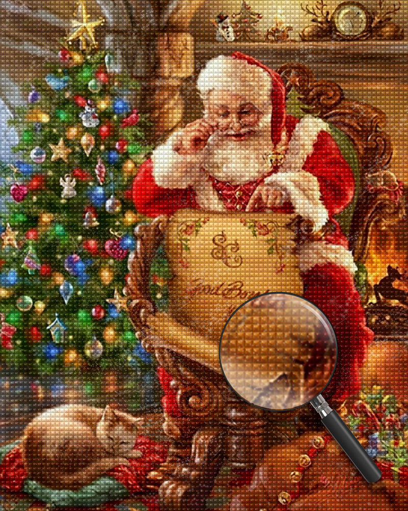 Weihnachtsmann zu Hause Diamond Painting