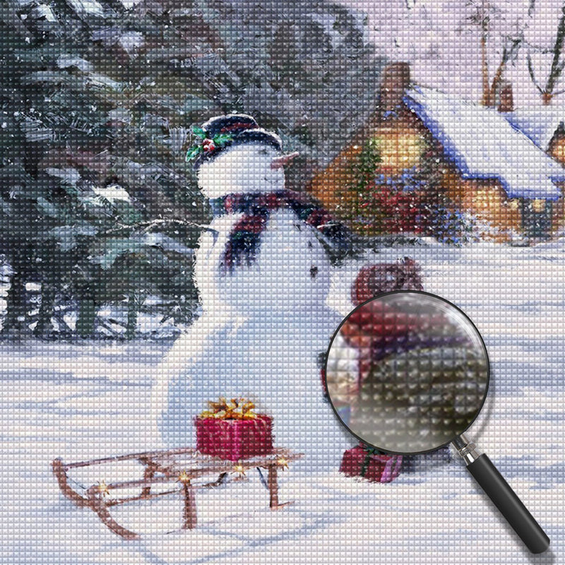 Kind Schneemann Weihnachtsgeschenke Diamond Painting