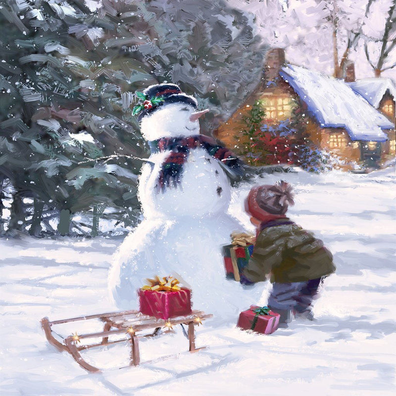 Kind Schneemann Weihnachtsgeschenke Diamond Painting