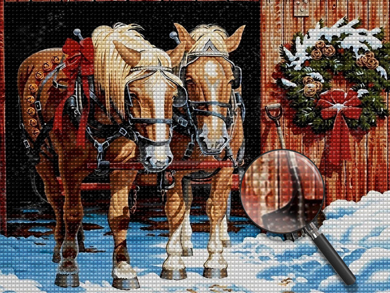 Pferde Weihnachten Diamond Painting