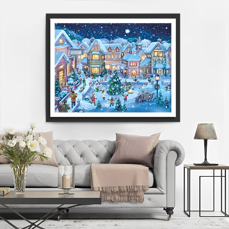 Weihnachten in einer kleinen Stadt Diamond Painting