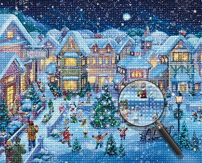 Weihnachten in einer kleinen Stadt Diamond Painting