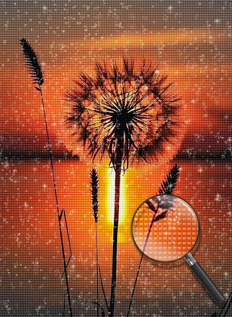 Pusteblume Sonnenuntergang Diamond Painting