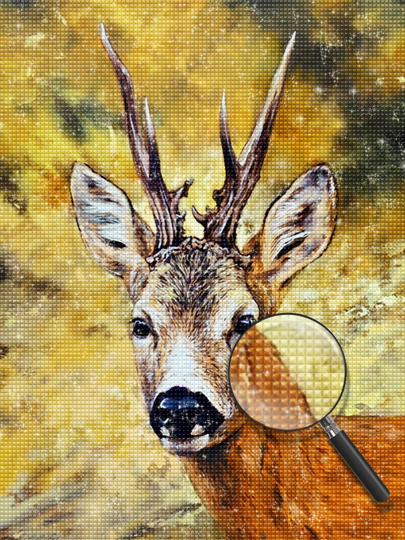 Hirsch mit scharfen Hörnern Diamond Painting