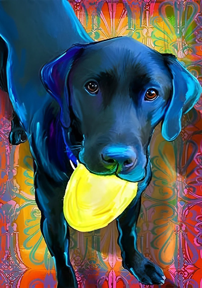 Schwarzer Hund Diamond Painting