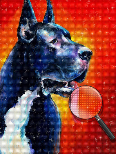 Schwarze Deutsche Dogge Diamond Painting