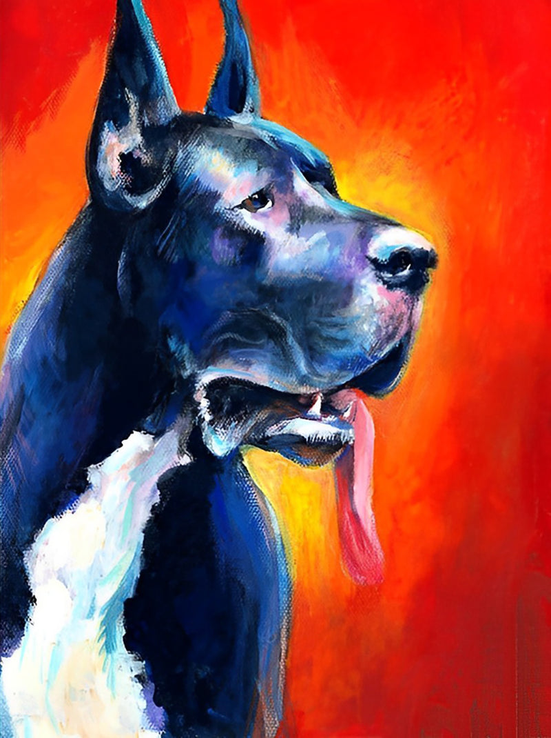 Schwarze Deutsche Dogge Diamond Painting