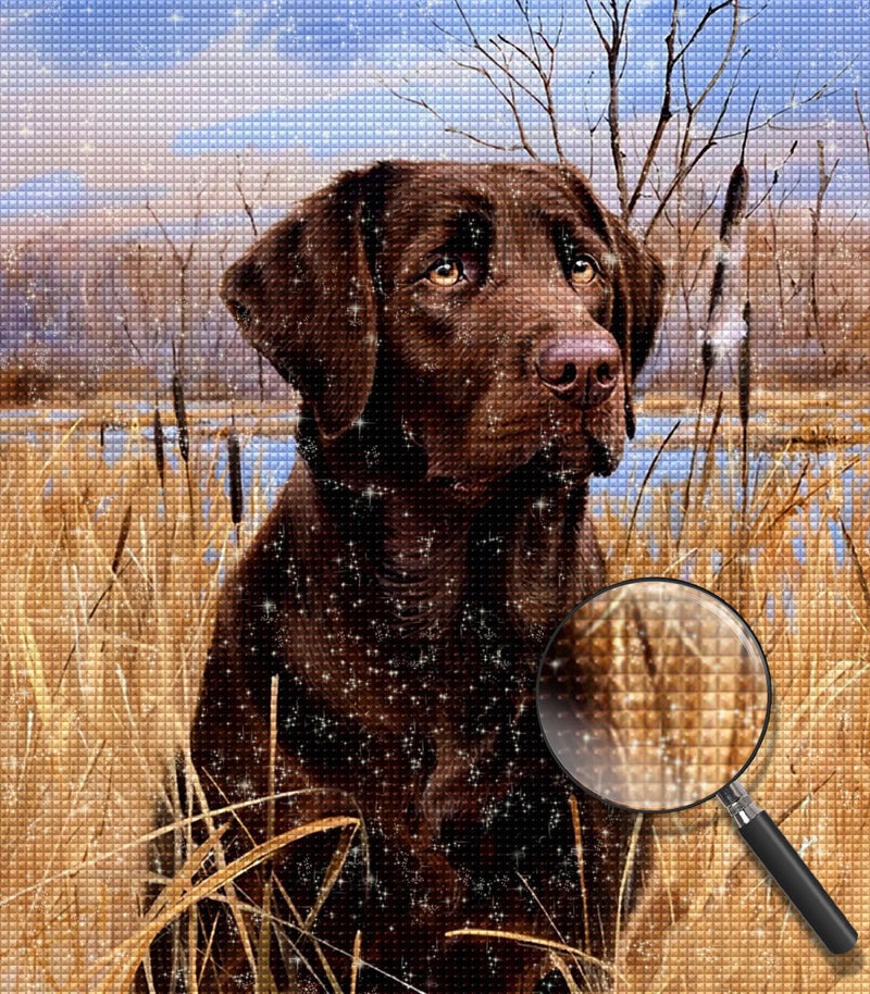 Labrador im Gras Diamond Painting