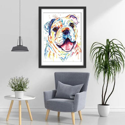 Hund im Aquarell-Kunststil Diamond Painting