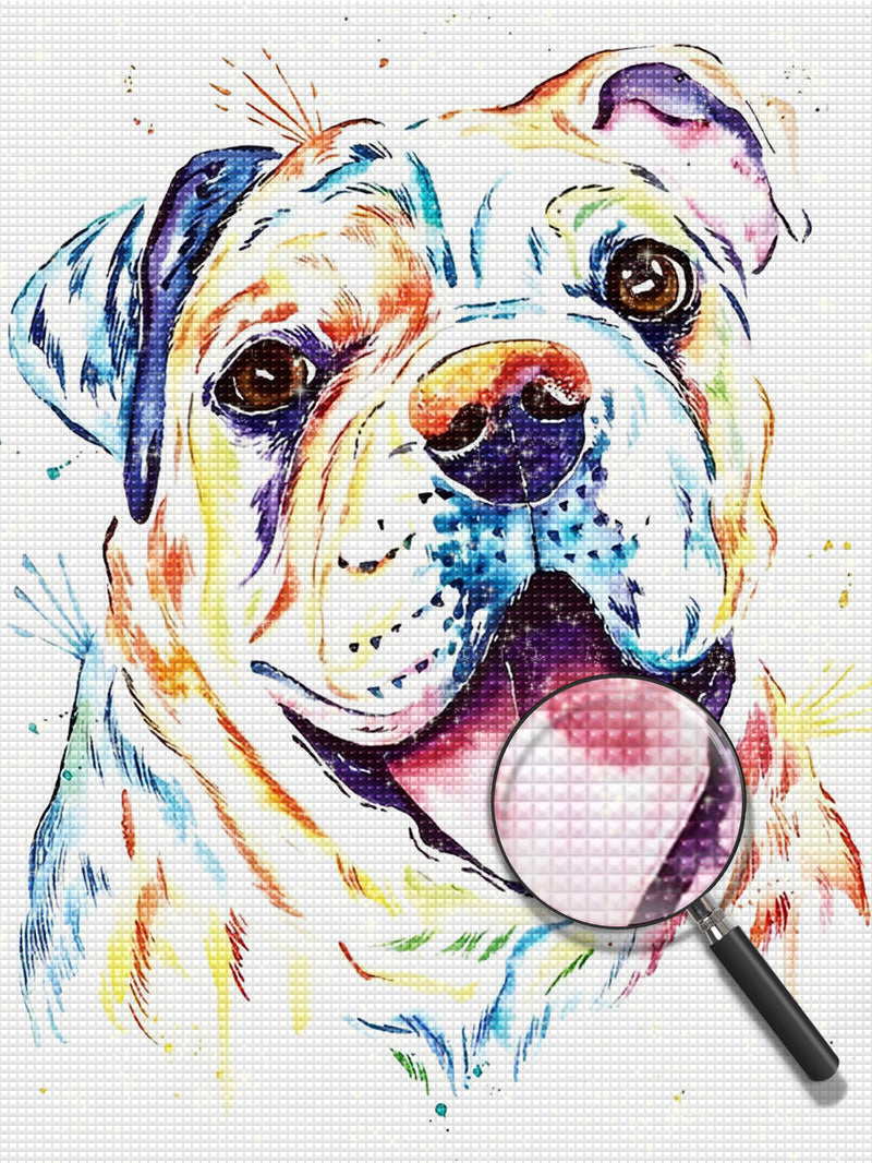 Hund im Aquarell-Kunststil Diamond Painting