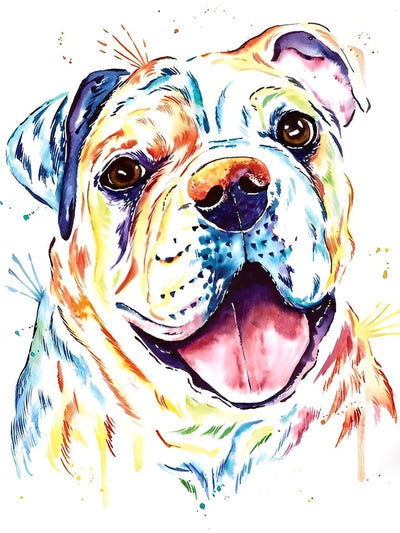 Hund im Aquarell-Kunststil Diamond Painting