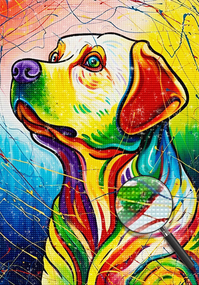 Gelber Hund im Pop-Stil Diamond Painting