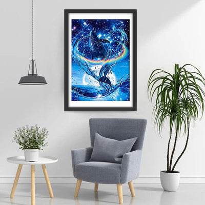 Delfin und Lichtring Diamond Painting