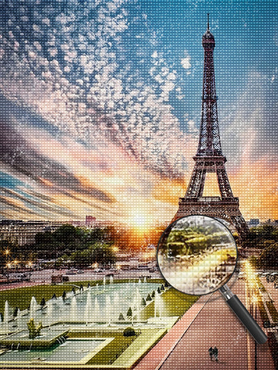 Eiffelturm und Trocadero-Garten Diamond Painting