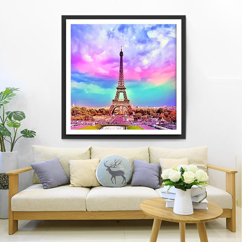 Eiffelturm Himmel Regenbogen Diamond Painting