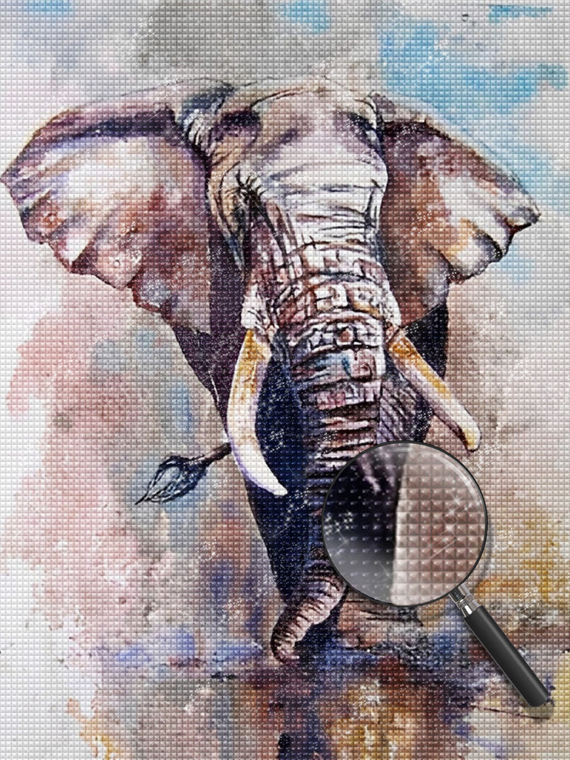 Elefant auf dem Bild Diamond Painting