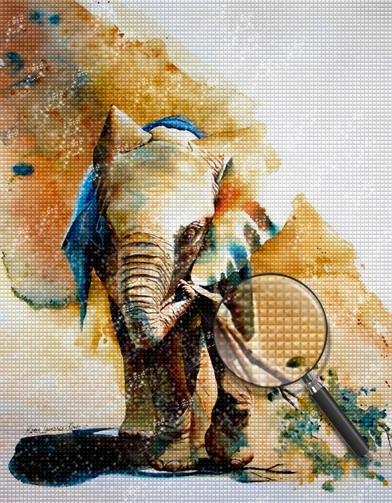 Elefant mit dem Ast Diamond Painting