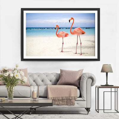 Flamingos am Strand Diamond Painting