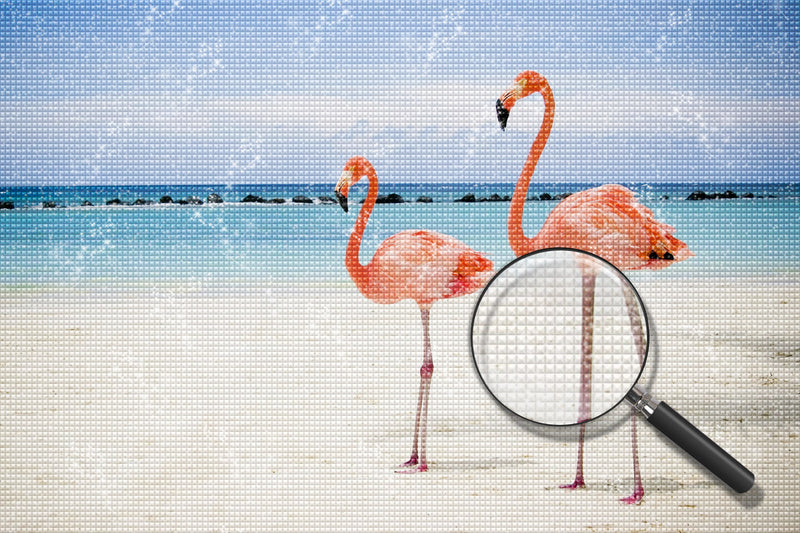 Flamingos am Strand Diamond Painting