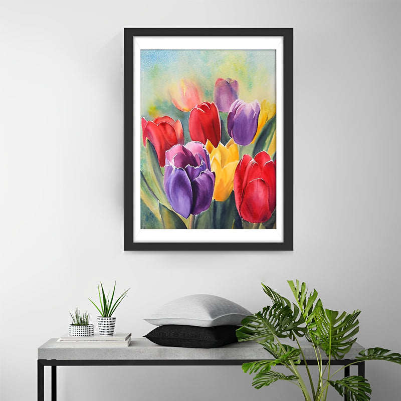 Bunte Tulpen Diamond Painting