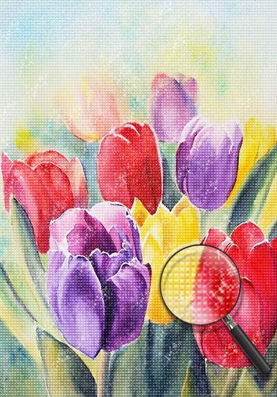 Bunte Tulpen Diamond Painting