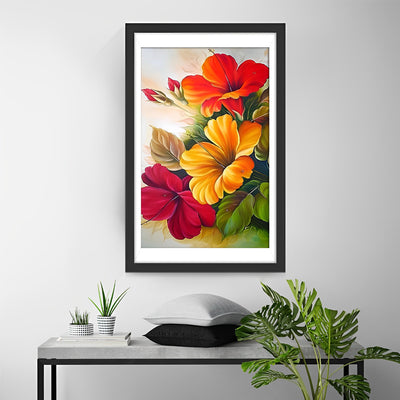 Blumen in drei Farben Diamond Painting