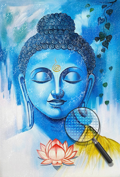 Blauer Buddha und Lotus Diamond Painting