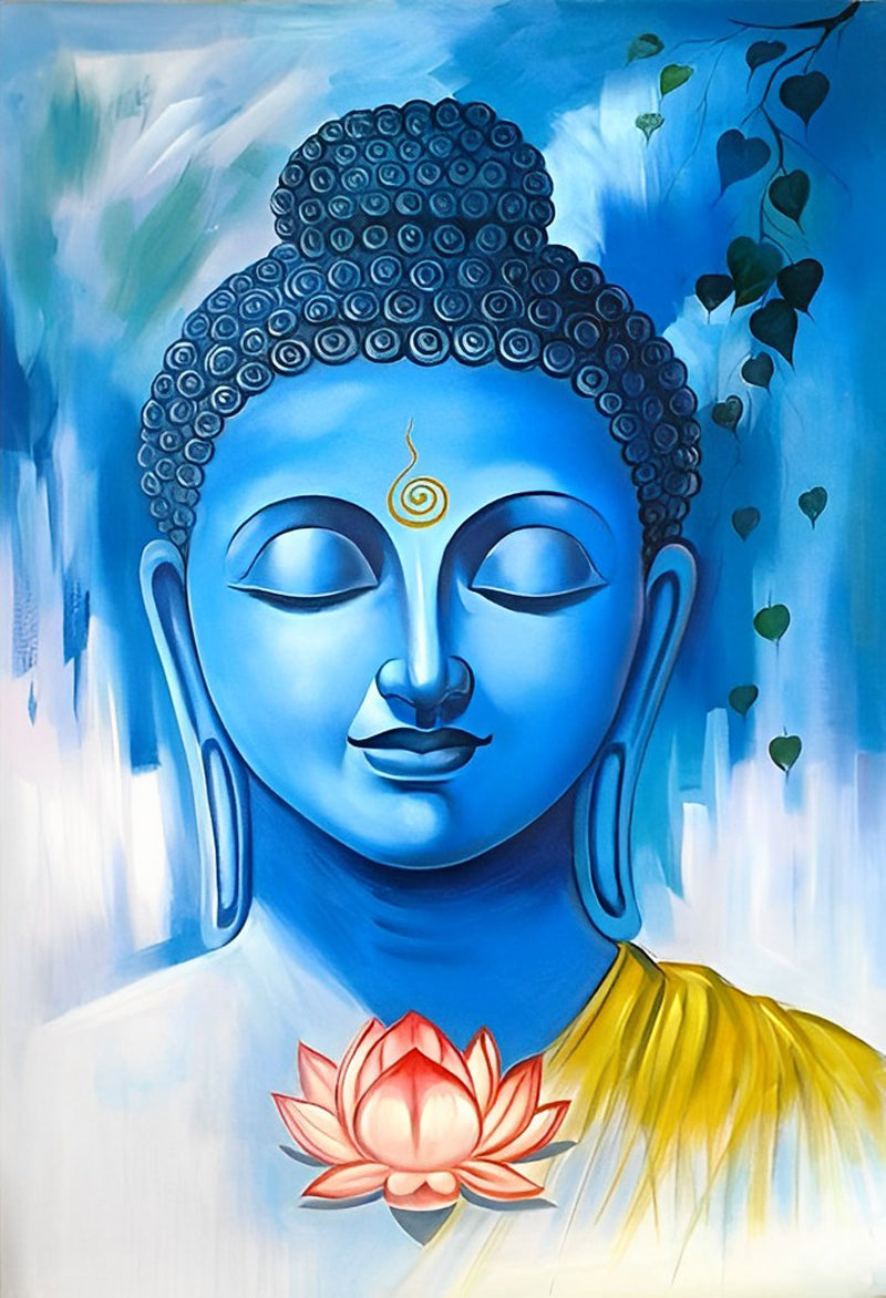 Blauer Buddha und Lotus Diamond Painting