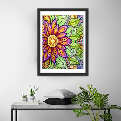 Abstrakte Blume Mandala Diamond Painting