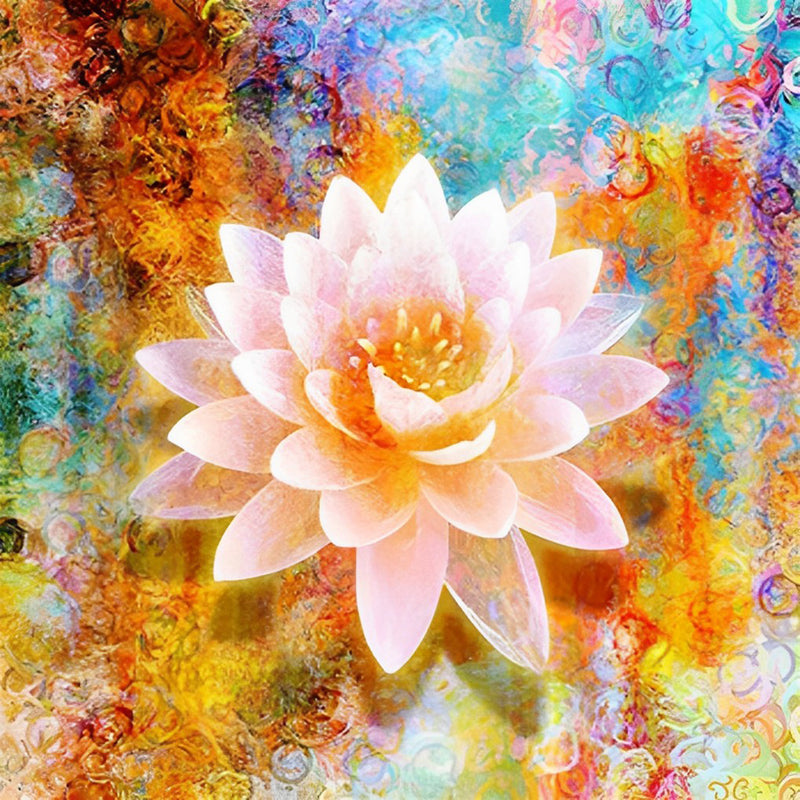 Reiner weißer Lotus Diamond Painting