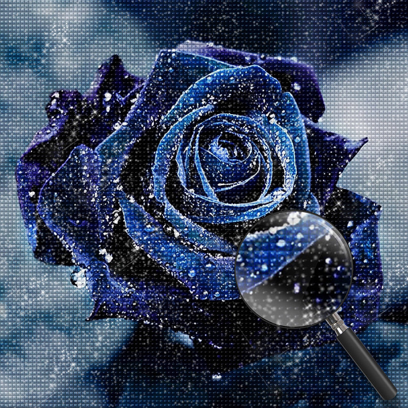 Dunkelblaue Rose Diamond Painting