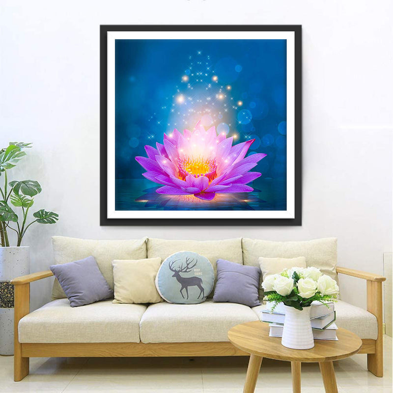 Glühender lila Lotus Diamond Painting