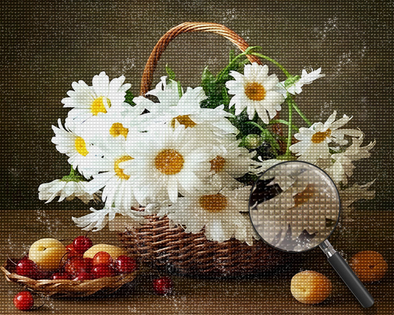 Gänseblümchen und Obst Diamond Painting