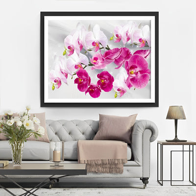 Rote und rosa Orchideen Diamond Painting