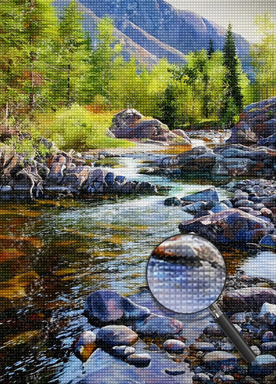 Wald und Fluss Diamond Painting