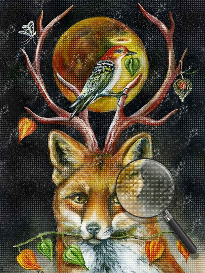 Vogel auf dem Fuchs Diamond Painting