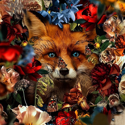 Blumen und Fuchs Diamond Painting