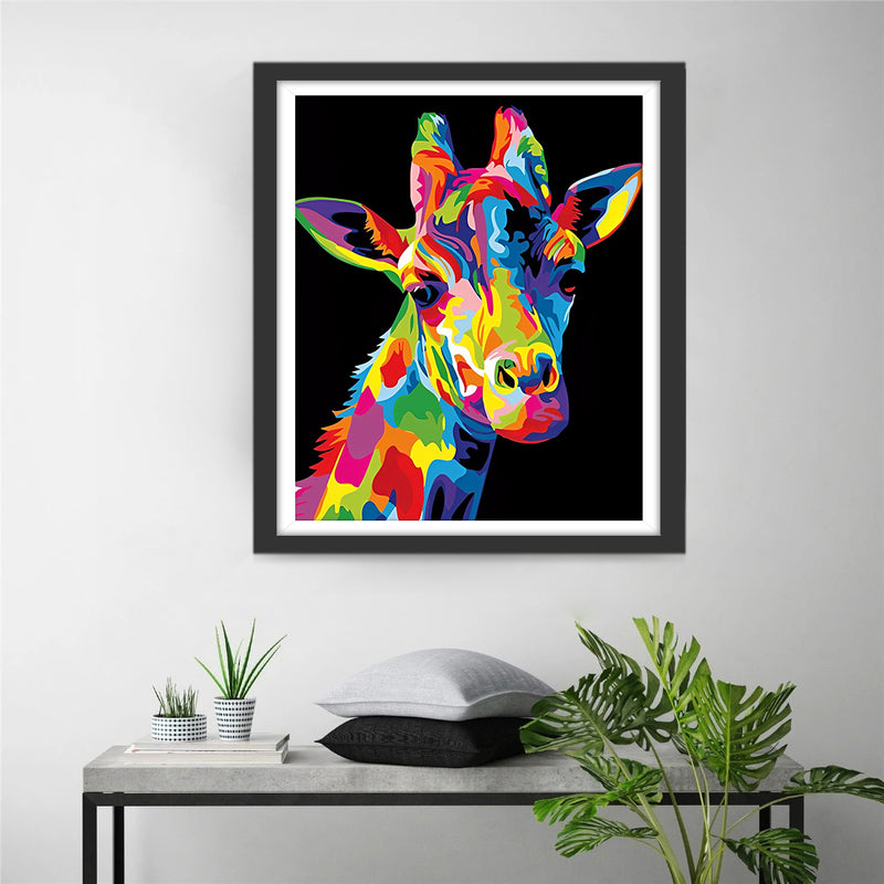 Bunte Giraffe im Dunkeln Diamond Painting