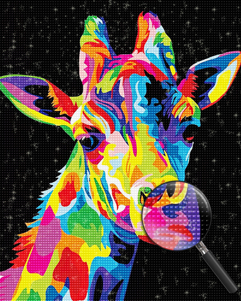 Bunte Giraffe im Dunkeln Diamond Painting