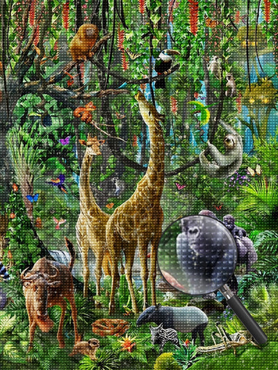 Tiere im Wald Diamond Painting