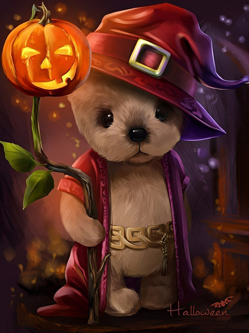 Teddybär an Halloween Diamond Painting