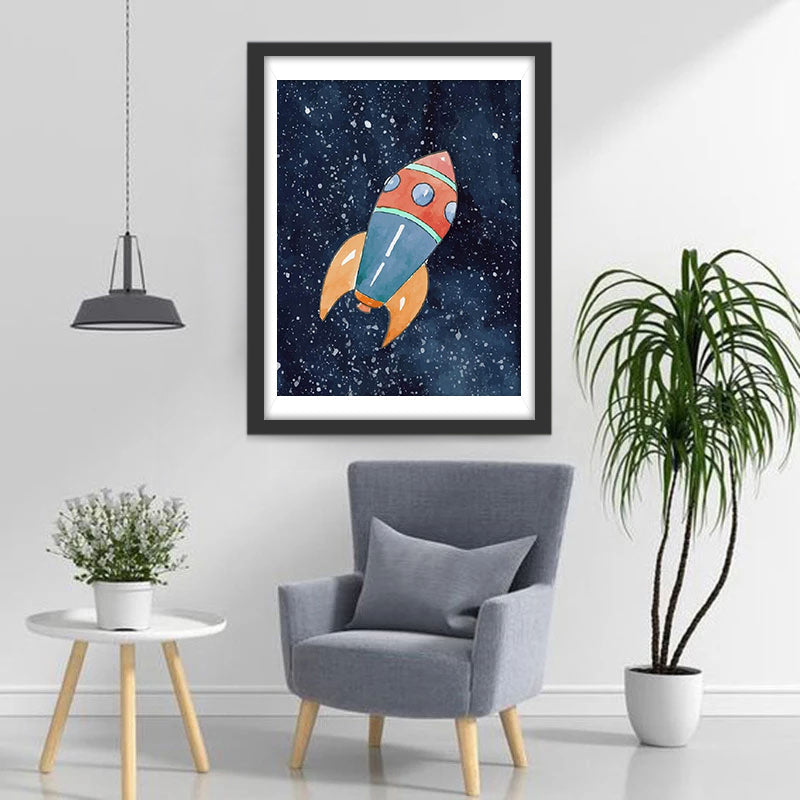 Cartoon Rakete Diamond Painting