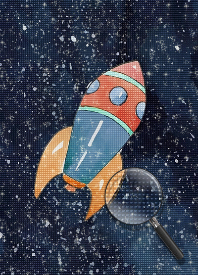 Cartoon Rakete Diamond Painting