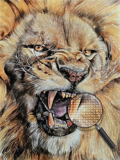 Löwe mit scharfen Zähnen Diamond Painting