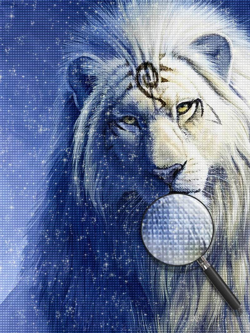 Weißer Löwe Diamond Painting