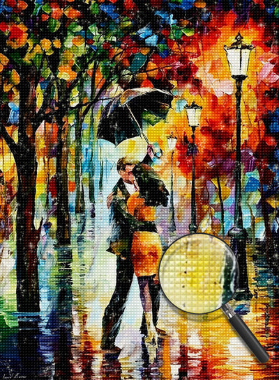 Liebespaar mit Regenschirm Diamond Painting