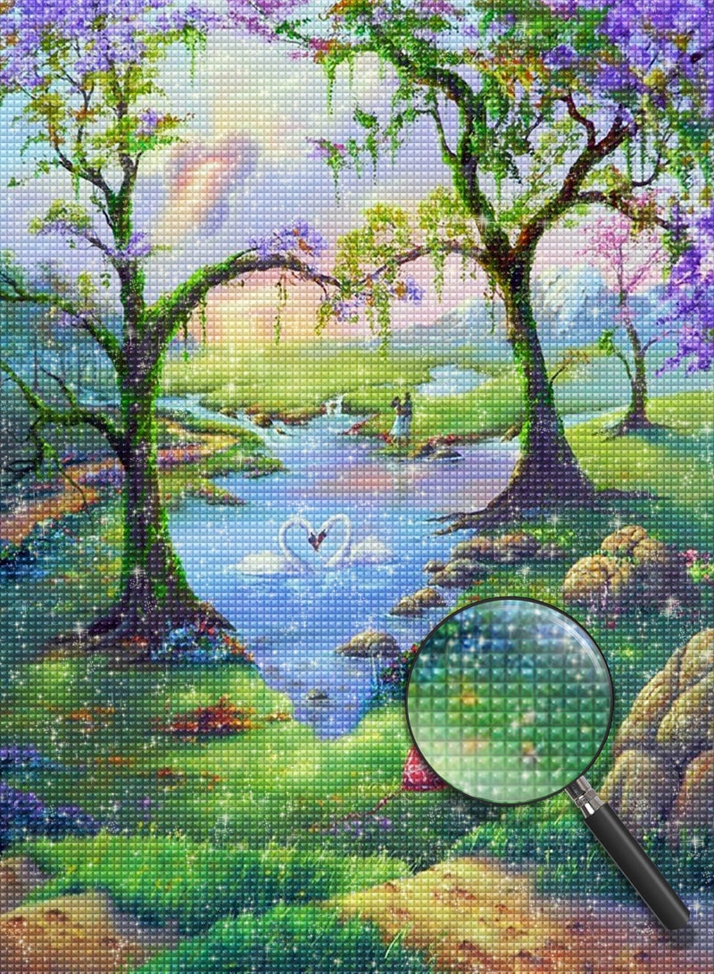 Schöne Landschaft im Frühling Diamond Painting