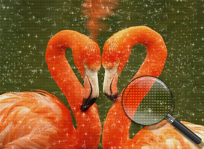 Flamingos Liebe Diamond Painting