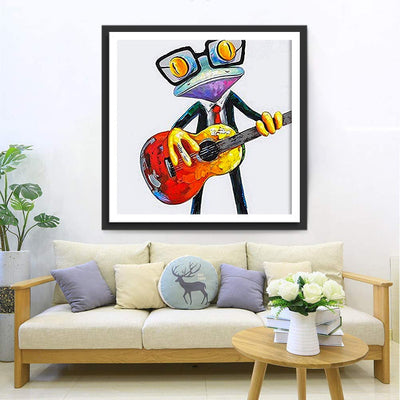 Gitarre spielender Frosch Diamond Painting