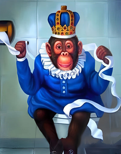 Affe auf der Toilette Diamond Painting